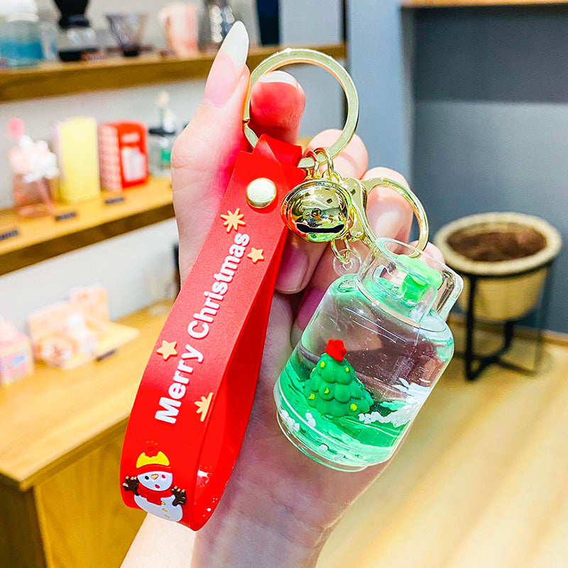 Wholesale Christmas Gas Tank Floating Bottle Acrylic Keychain